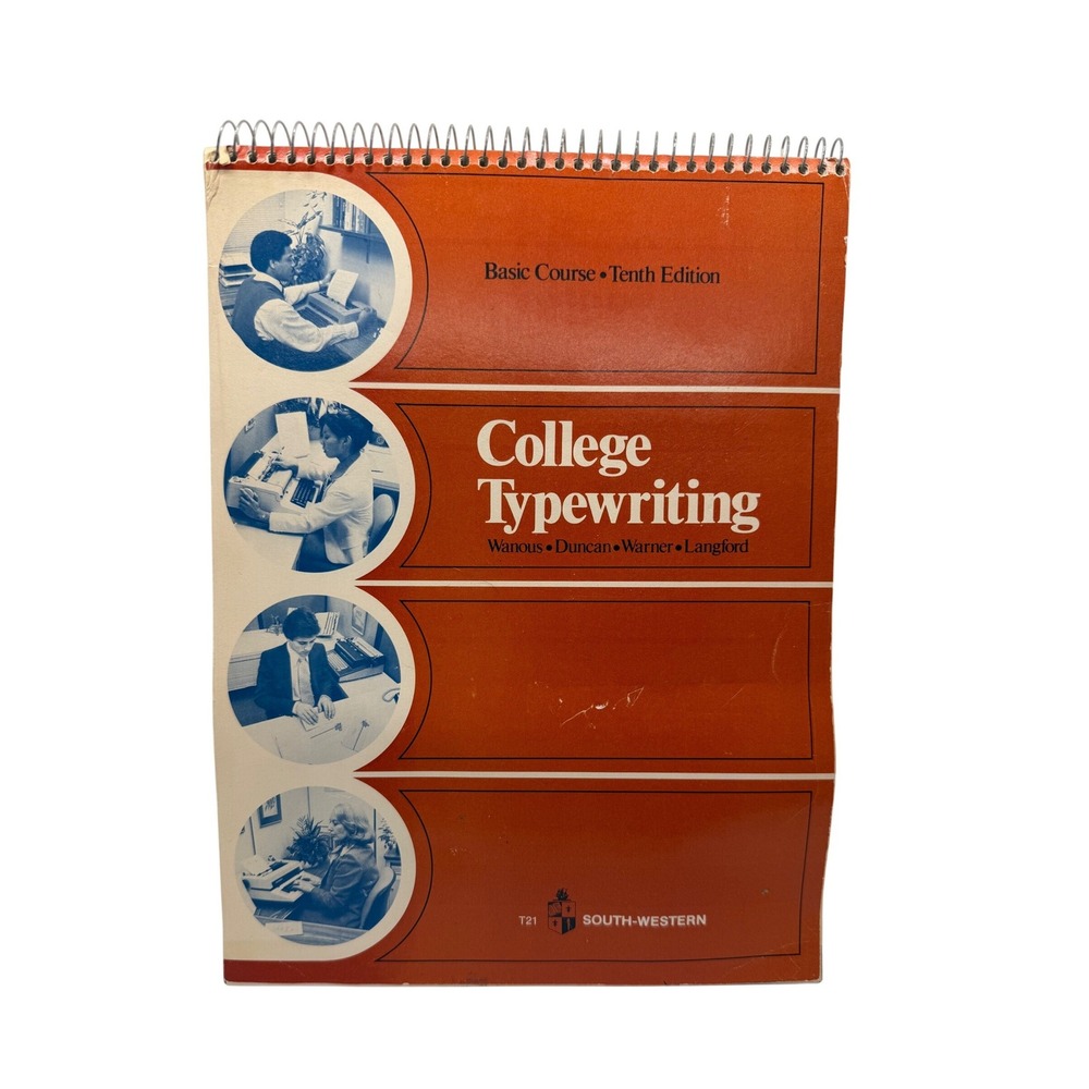 College Typewriting Textbook South-Western Publishing 10th Edition Orange‎ 1981